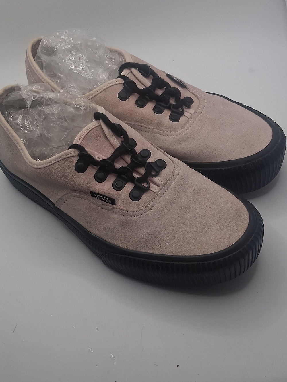 Rare Pink Vans Suede Low-Top Sneakers in Light Pink with Black Soles